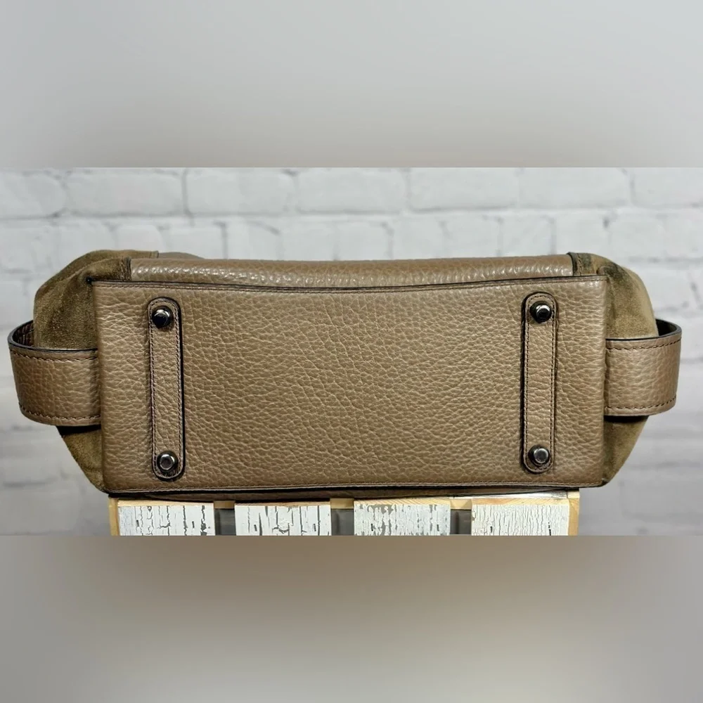 Coach Edie 42 Mixed Leather and Suede Hobo, Fatigue